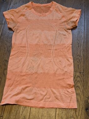 Lululemon Run: Swiftly Tech Short SleeveColor Orange Stripes